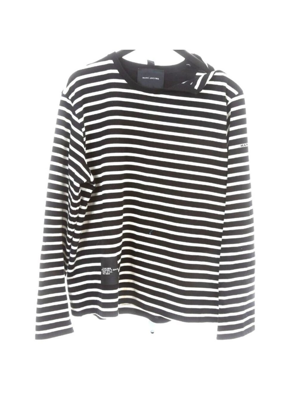 Marc Jacobs Black White Stripe Cotton Long Sleeve Tee XL MSRP $295